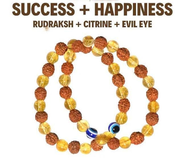 Rudraksha & Citrine Bracelet