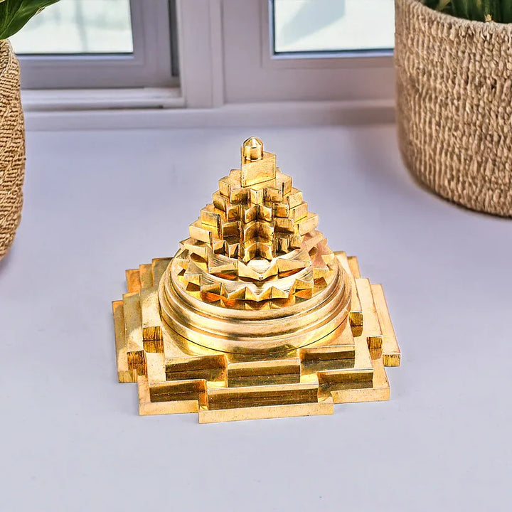 Maha Meru Shree Yantra Original - Authentic Brass Yantra for Health, Wealth, and Prosperity Enhancement