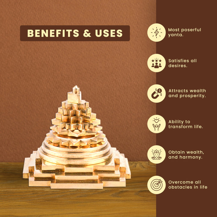 Maha Meru Shree Yantra Original - Authentic Brass Yantra for Health, Wealth, and Prosperity Enhancement
