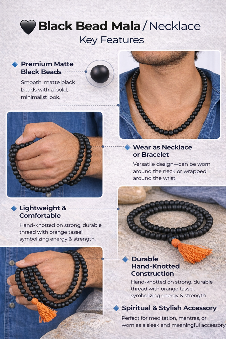 Original Karungali Malai 108-Beads Ebony Wood with Govt. Certified