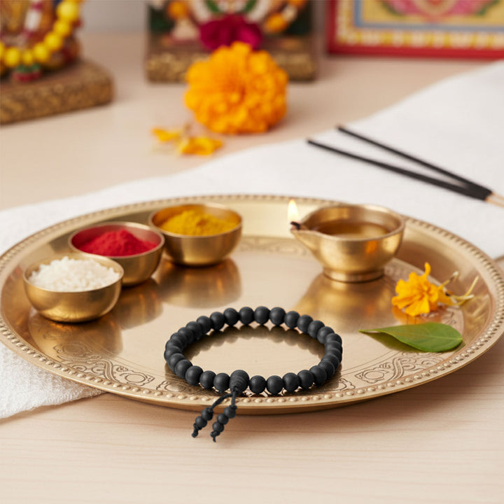 Karungali Bracelet 8MM – Original Ebony Wood Spiritual Bracelet for Men & Women | B27 Natural Energy Healing Beads | Meditation, Protection & Positive Energy Wrist Mala | 100% Natural