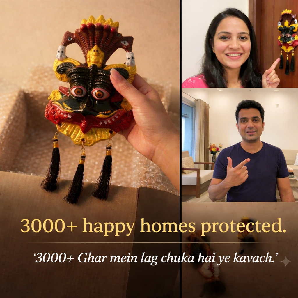 Divine Kirtimukha Vastu Raksha Kavach with Trishul & Tassels